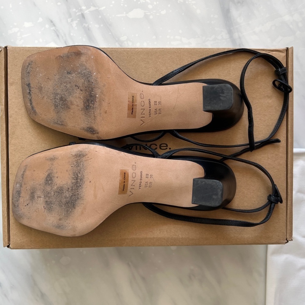 VINCE Leather Heel Sandals in US 8 - Picture 7 of 9